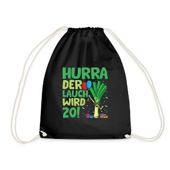 Hurra der Lauch wird 20 - Turnbeutel - Schwarz - Vorne