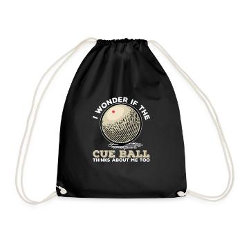 Funny Pool Snooker Game For Billiard Players Cue - Drawstring Bag - black - Front