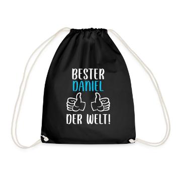 Daniel Vorname Name Geburtstag - Turnbeutel - Schwarz - Vorne