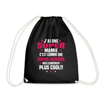 J'ai une super mamie c'est comme une super héroïne - Sac de sport léger - noir - Devant