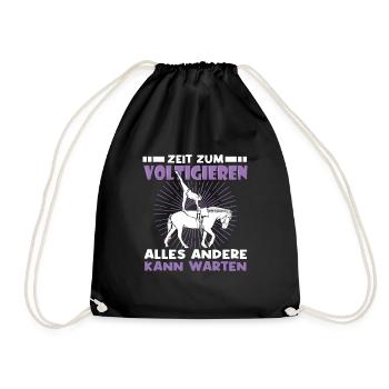 Voltigieren Volti Voltigier Pferde Pferdemädchen - Turnbeutel - Schwarz - Vorne