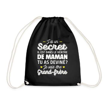 j ai un secret / je vais être grand-frère - Sac de sport léger - noir - Devant
