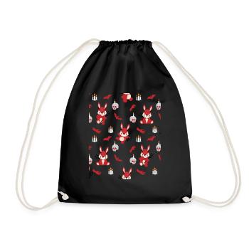 Costume de bougies de crâne de chauve-souris pour Halloween - Sac de sport léger - noir - Devant