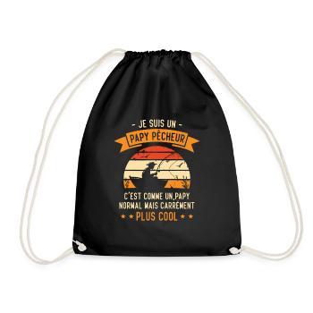 Je suis un papy pêcheur c'est comme un papy normal - Sac de sport léger - noir - Devant