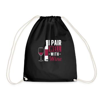 I pair Well With Wine Drôle Drink For A Wine - Sac de sport léger - noir - Devant