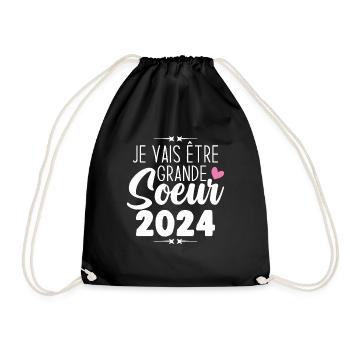 Je Vais Être Grande Sœur 2024, Annonce Grossesse - Sac de sport léger - noir - Devant