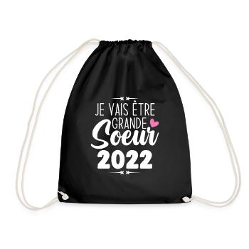 Je Vais Être Grande Sœur 2022, Annonce Grossesse - Sac de sport léger - noir - Devant