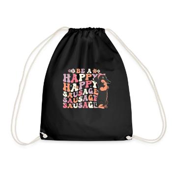Soyez une maman de chien saucisse heureuse - Sac de sport léger - noir - Devant