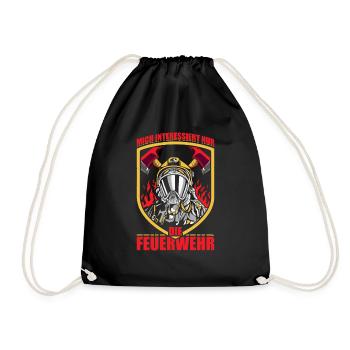Mich Interessiert Nur Die Feuerwehr - Turnbeutel - Schwarz - Vorne