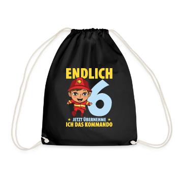 Endlich 6 Jetzt Übernehme Ich Das Kommando - Turnbeutel - Schwarz - Vorne