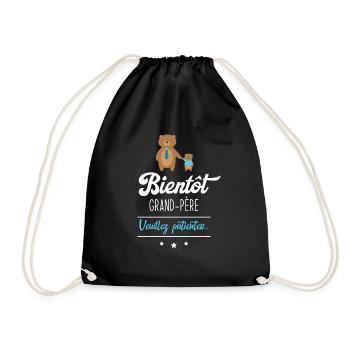 Bientôt grand père veuillez patienter, Futur papy - Sac de sport léger - noir - Devant