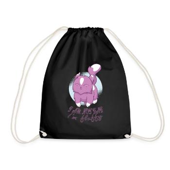 Ich bin nicht fett, ich bin flauschig - Turnbeutel - Schwarz - Vorne
