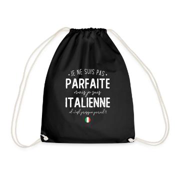 Je ne suis pas parfaite mais je suis Italienne - Sac de sport léger - noir - Devant