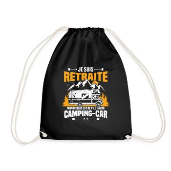 Je suis retraité et piloter un camping-car Cadeau - Sac de sport léger - noir - Devant