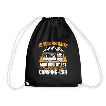 Je suis retraité et piloter un camping-car Cadeau - Sac de sport léger - noir - Devant