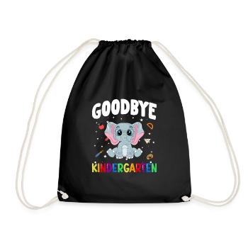Goodbye Kindergarten Elefant Schultüte - Turnbeutel - Schwarz - Vorne