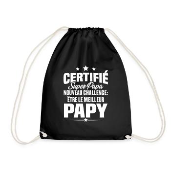 Cadeau nouveau challenge être le meilleur papy - Sac de sport léger - noir - Devant