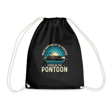 What Happens On The Pontoon Stays On The Pontoon - Drawstring Bag - black - Front