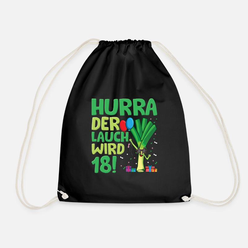 Hurra der Lauch wird 18 - Turnbeutel - Schwarz