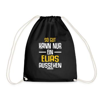Elias Vorname Name Geburtstag - Turnbeutel - Schwarz - Vorne