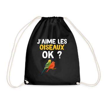 J'aime Les Oiseaux Ok ? - Sac de sport léger - noir - Devant