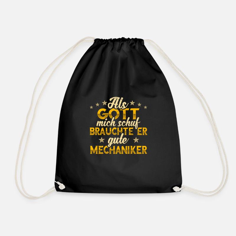 Mechaniker Gott mich schuf - Turnbeutel - Schwarz