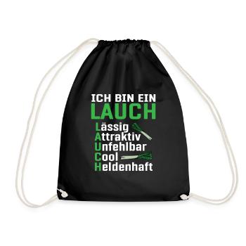 Lauch - Turnbeutel - Schwarz - Vorne