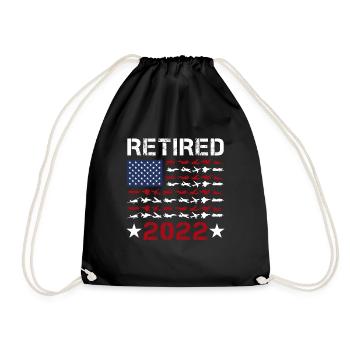 Pensionierter Pilot 2022 USA Flag Airplanes Aviation - Turnbeutel - Schwarz - Vorne