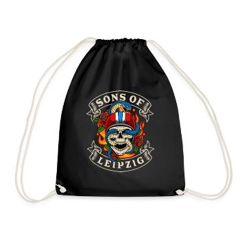 Leipzig Biker Geschenk sons of Leipzig - Turnbeutel - Schwarz - Vorne