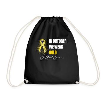 Im Oktober Tragen Wir Goldene - Turnbeutel - Schwarz - Vorne
