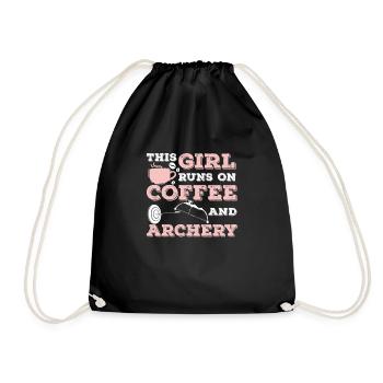 This Girl Runs On Coffee Funny Tir Sports For An - Sac de sport léger - noir - Devant
