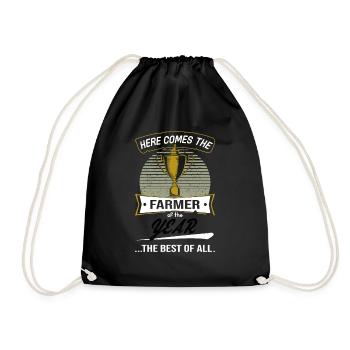 Trophy Trophy for Farmer of the Year - Drawstring Bag - black - Front