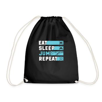 Eat Sleep Jump Repeat Bagues de ski amusantes - Sac de sport léger - noir - Devant