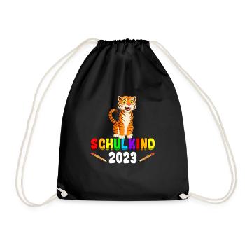 Schulkind 2023 Tiger - Turnbeutel - Schwarz - Vorne