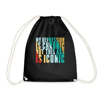Ma dépression est chronique - Sac de sport léger - noir - Devant