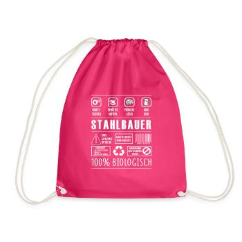 Stahlbauer Beruf Spruch lustig Metallbauer - Turnbeutel - Fuchsia - Vorne