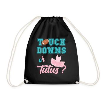 Touch downs or tutus gender reveal baby shower - Sac de sport léger - noir - Devant
