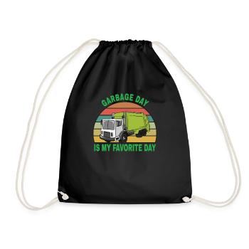 Garbage Day is My Favorite Day -Recycle -Planet - Drawstring Bag - black - Front