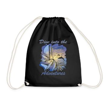 Plongez dans l’aventure des animaux marins de l’océan - Sac de sport léger - noir - Devant