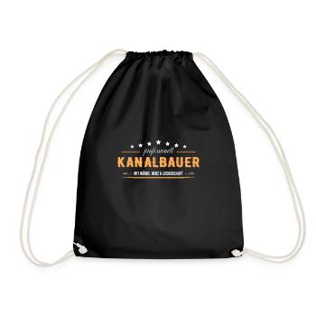 Kanalbauer - Turnbeutel - Schwarz - Vorne