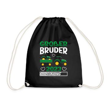 Großer Bruder 2023 Traktor Schwangerschaft - Turnbeutel - Schwarz - Vorne