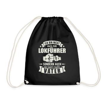 Lokführer Vater Papa Vatertag Schaffner - Turnbeutel - Schwarz - Vorne