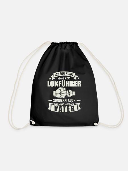 Lokführer Vater Papa Vatertag Schaffner - Turnbeutel - Schwarz