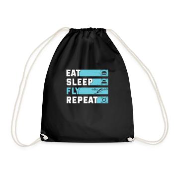 Eat Sleep Fly Repeat Springs de ski amusants - Sac de sport léger - noir - Devant