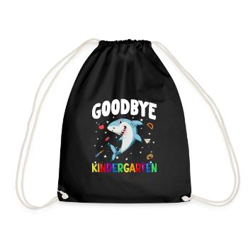Goodbye Kindergarten Hai Einschulung Schule - Turnbeutel - Schwarz - Vorne