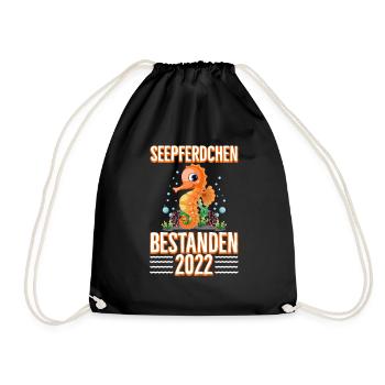 Seepferdchen bestanden - Turnbeutel - Schwarz - Vorne