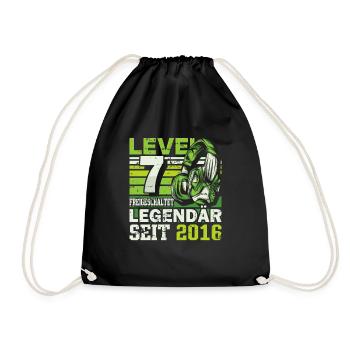 Level 7 freigeschaltet legendär seit 2016 - Turnbeutel - Schwarz - Vorne