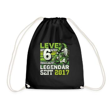 Level 6 freigeschaltet legendär seit 2017 - Turnbeutel - Schwarz - Vorne