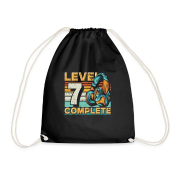 Gaming Birthday Level 7 Complete for gamers. - Drawstring Bag - black - Front