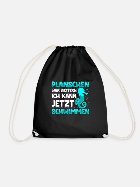Seepferdchen bestanden - Turnbeutel - Schwarz
